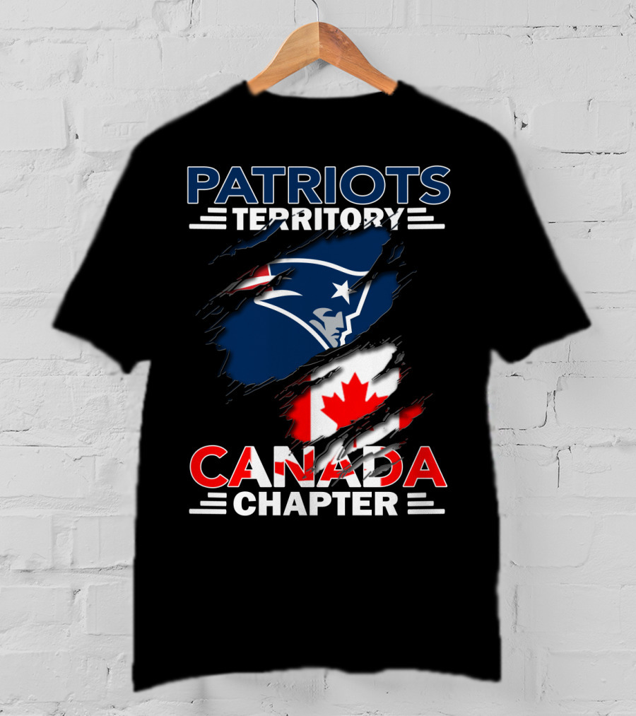 Patriots Territory Canada Chapter Maple Leaf Flag NFL T-Shirt