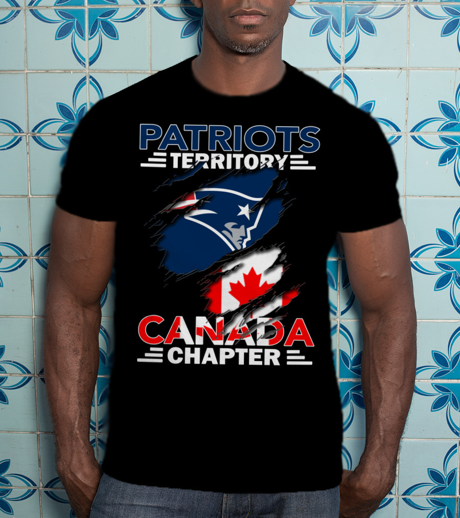 Patriots Territory Canada Chapter Maple Leaf Flag NFL T-Shirt