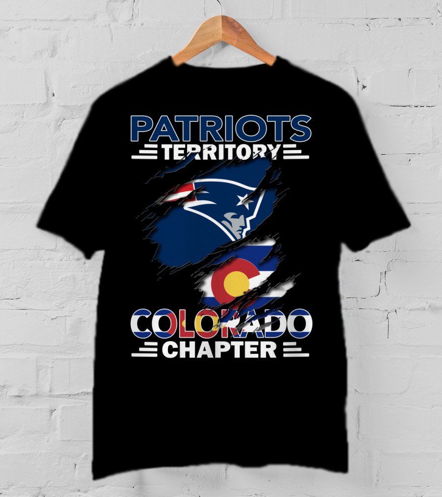 Patriots Territory Colorado Chapter New England Patriots Logo Colorado Flag T-Shirt