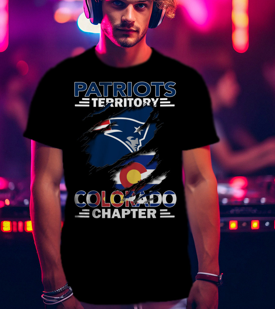 Patriots Territory Colorado Chapter New England Patriots Logo Colorado Flag T-Shirt