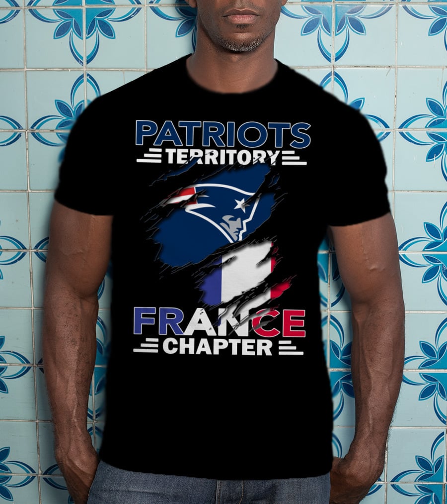 New England Patriots Territory France Chapter Flag T-Shirt