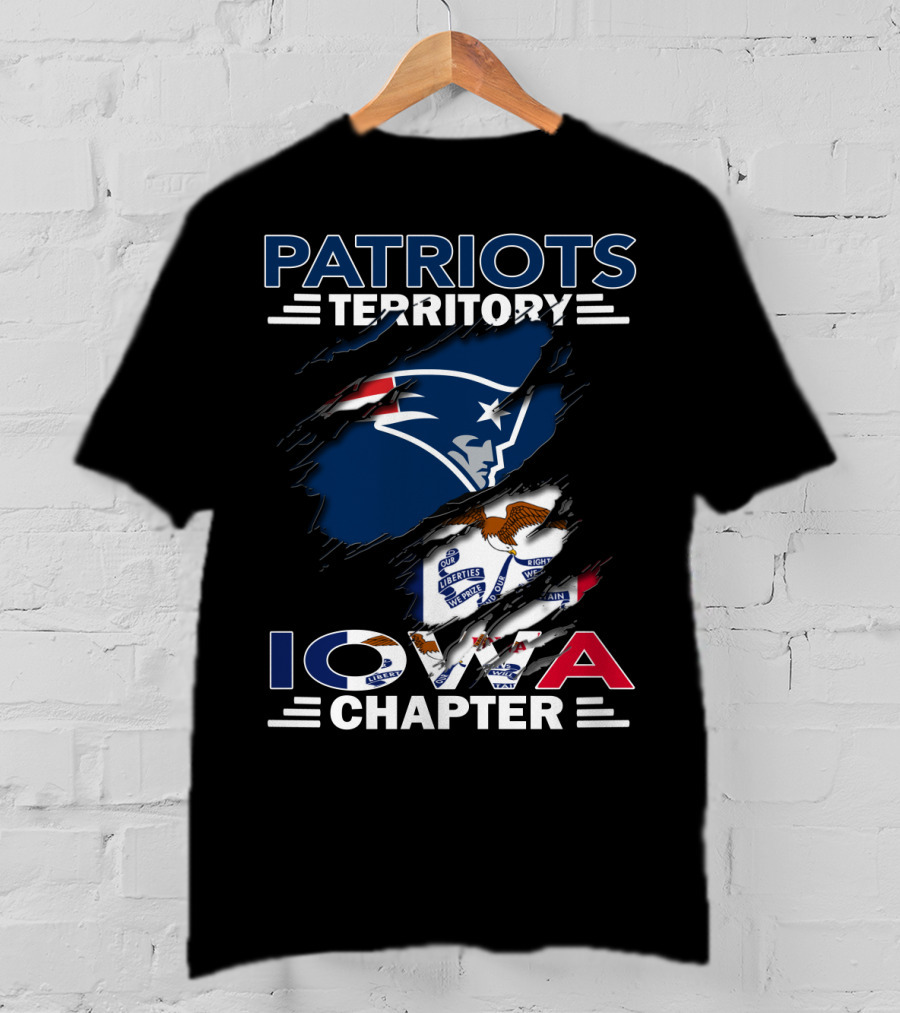 Patriots Territory Iowa Chapter New England Patriots Flag Emblem T-Shirt