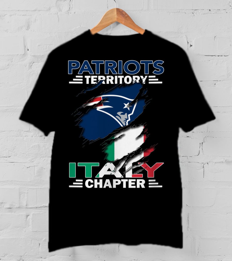 Patriots Territory Italy Chapter New England Logo Italian Flag T-Shirt