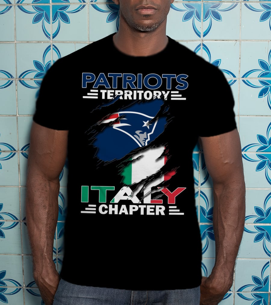 Patriots Territory Italy Chapter New England Logo Italian Flag T-Shirt