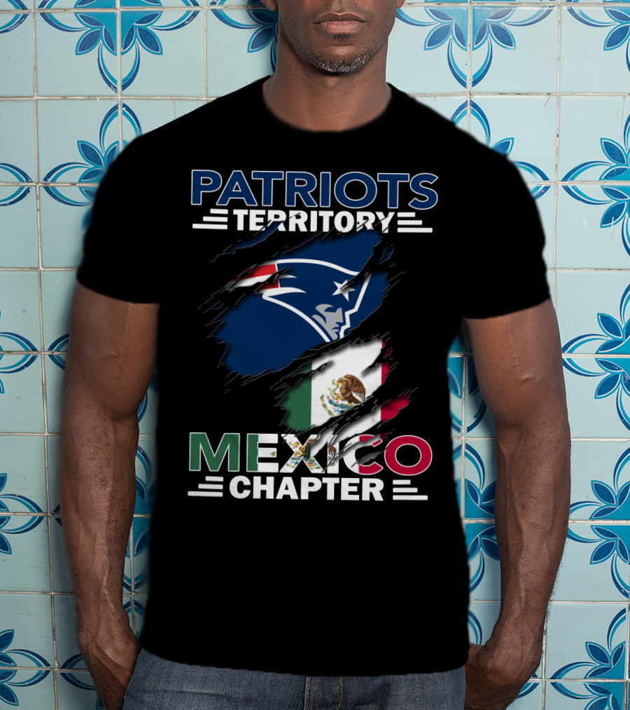 Patriots Territory Logo With Mexico Flag Chapter T-Shirt