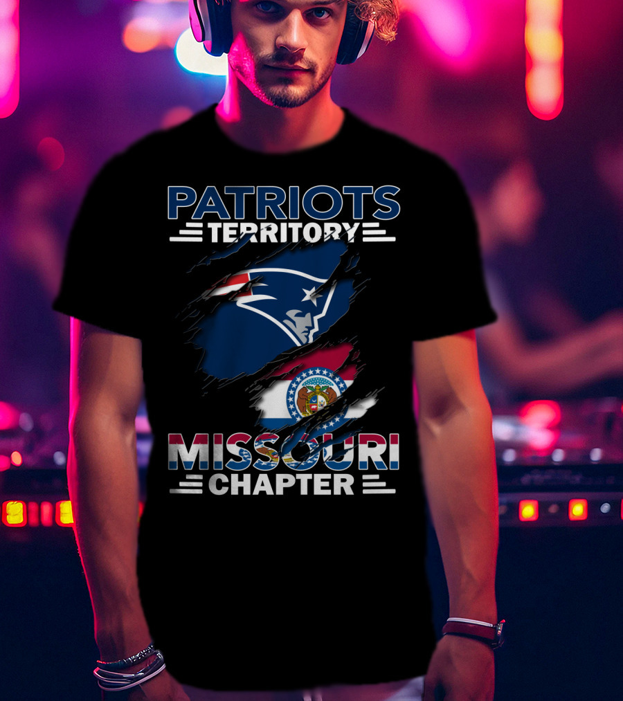 Patriots Territory Missouri Chapter New England Football Flag T-Shirt