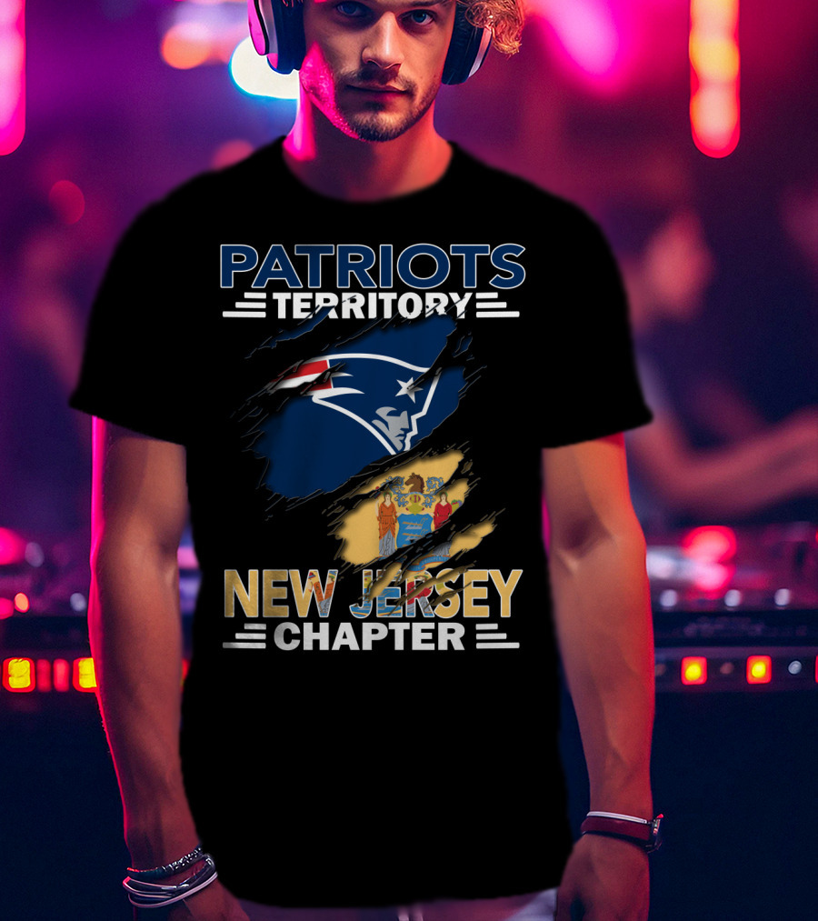 Patriots Territory New Jersey Chapter NFL Team Local Supporters T-Shirt