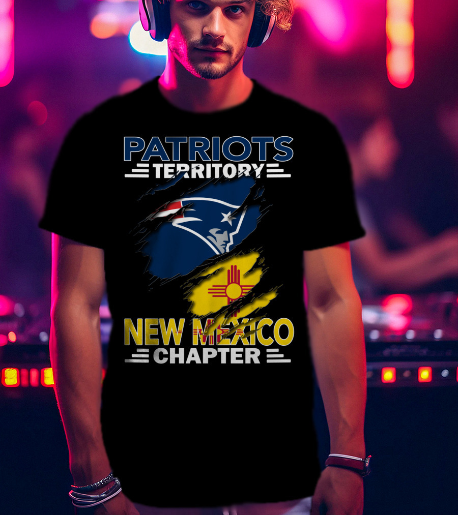 Patriots Territory New Mexico Chapter Patriots Head Logo And New Mexico Flag T-Shirt