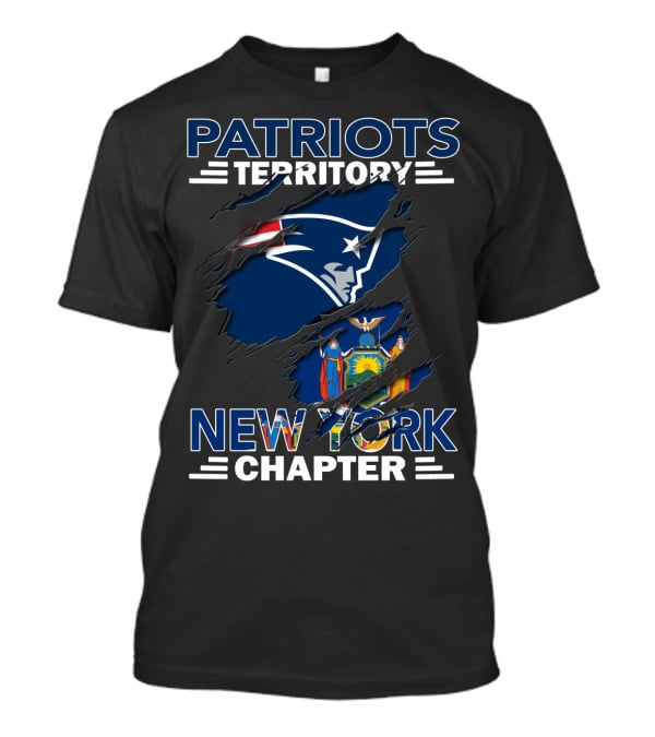 Patriots Territory New York Chapter Flag Inspired Ripped T-Shirt