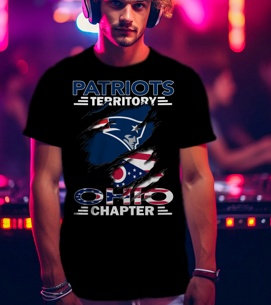 Patriots Territory Ohio Chapter Logo With American And Ohio Flag Elements T-Shirt