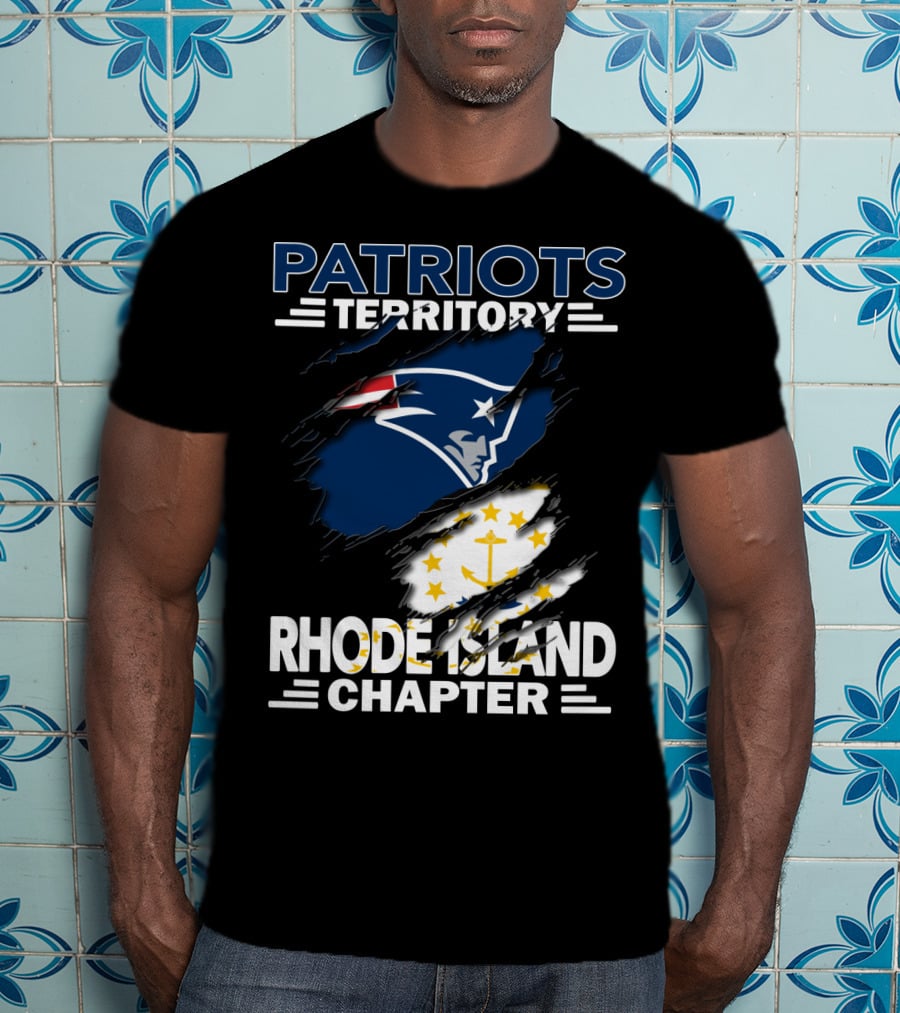 Patriots Territory Rhode Island Chapter Patriots Logo And Rhode Island Flag Elements T-Shirt