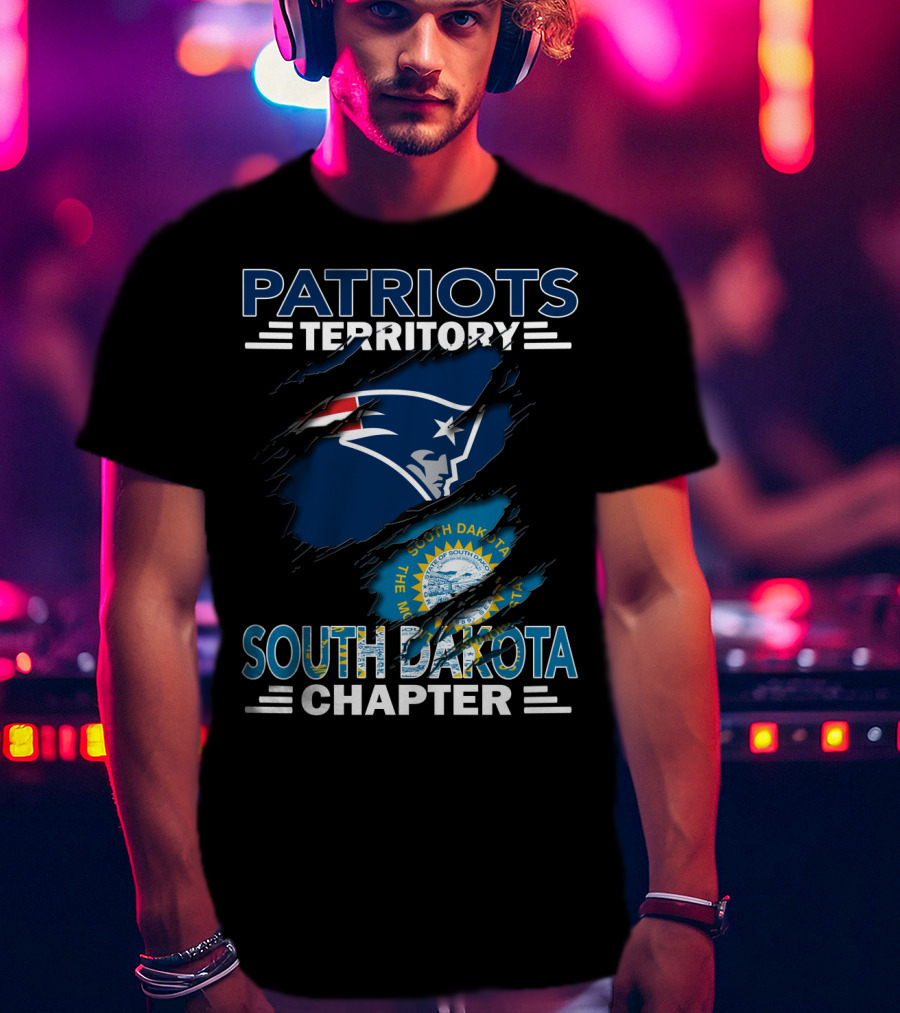 Patriots Territory South Dakota Chapter New England Patriots Logo And South Dakota Seal T-Shirt