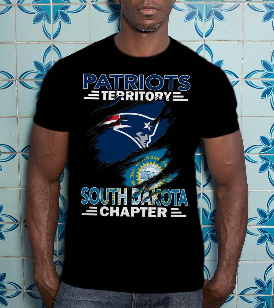 Patriots Territory South Dakota Chapter New England Patriots Logo And South Dakota Seal T-Shirt