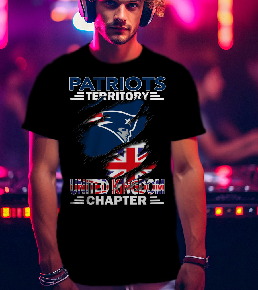 Patriots Territory United Kingdom Chapter Patriots Logo Union Jack T-Shirt