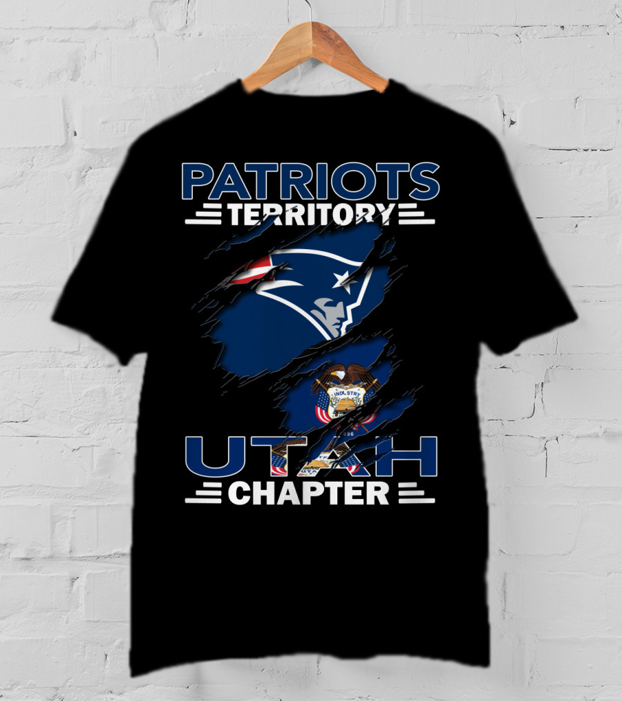 Patriots Territory Utah Chapter New England Patriots Utah State Flag T-Shirt