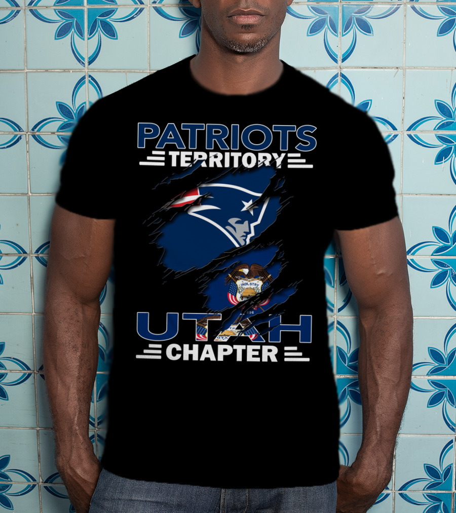 Patriots Territory Utah Chapter New England Patriots Utah State Flag T-Shirt