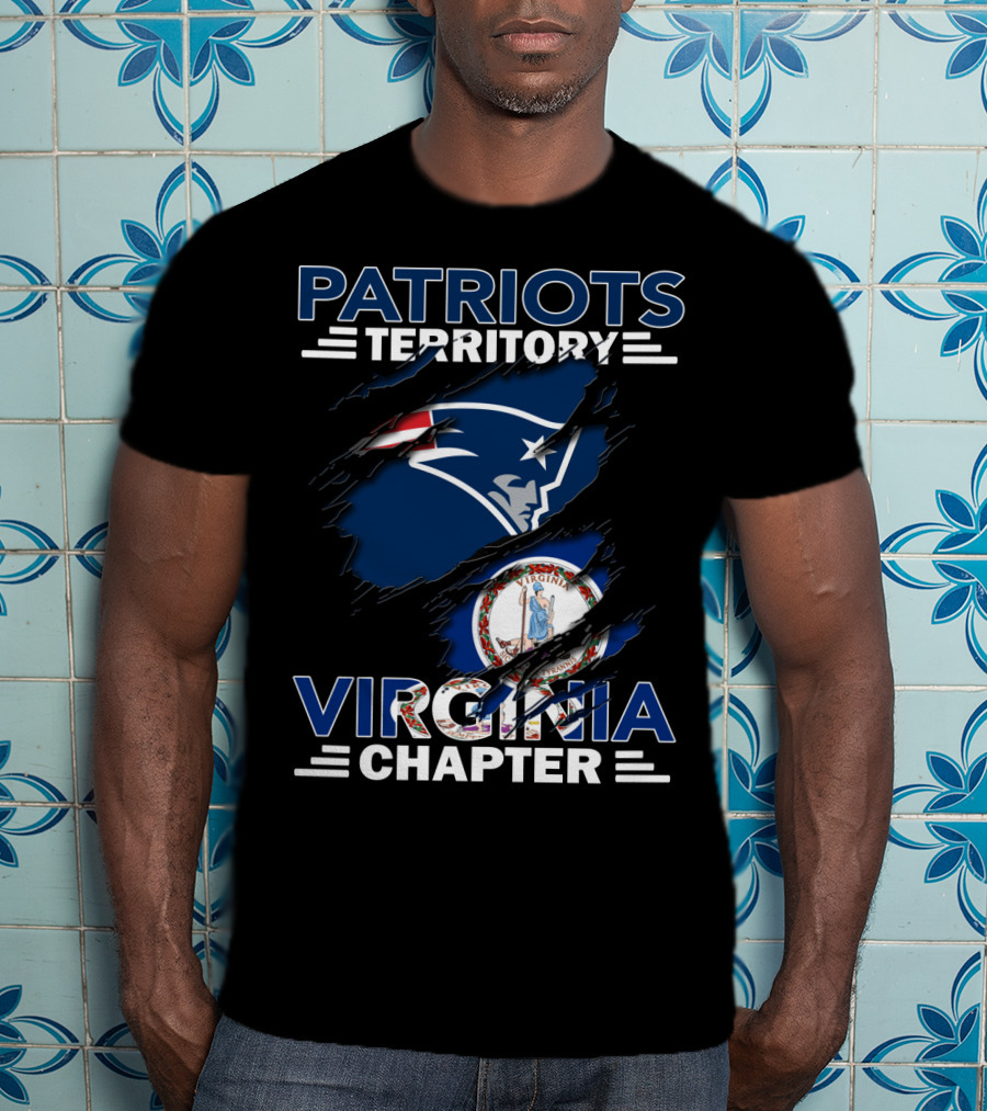 Patriots Territory Virginia Chapter New England Fan Club With Virginia State Seal T-Shirt