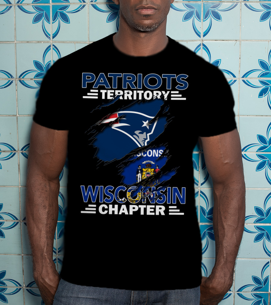 Patriots Territory Wisconsin Chapter Logo With State Flag Elements T-Shirt