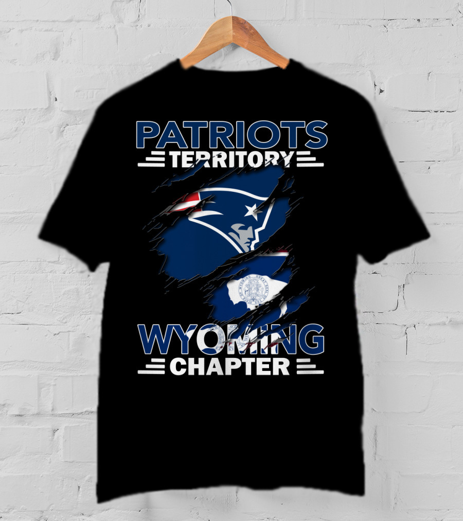Patriots Territory Wyoming Chapter New England Patriots Logo And Wyoming Flag Elements T-Shirt