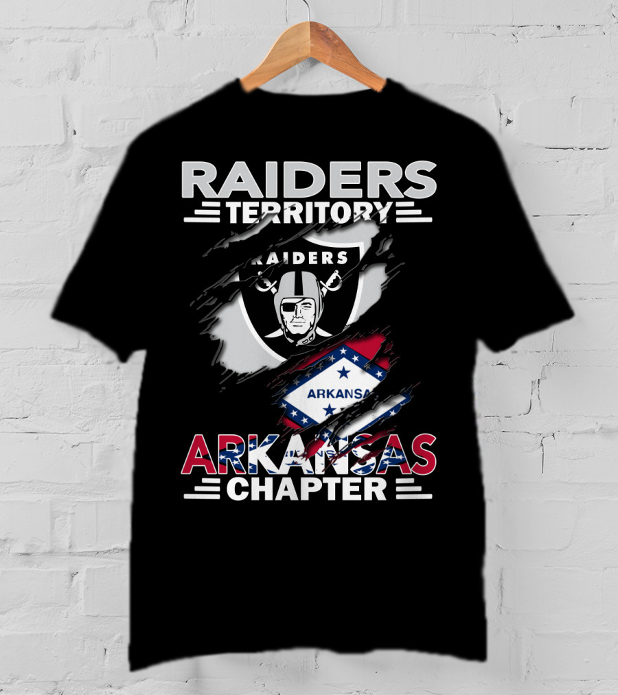 Raiders Territory Arkansas Chapter With Raiders Logo And Arkansas Flag T-Shirt