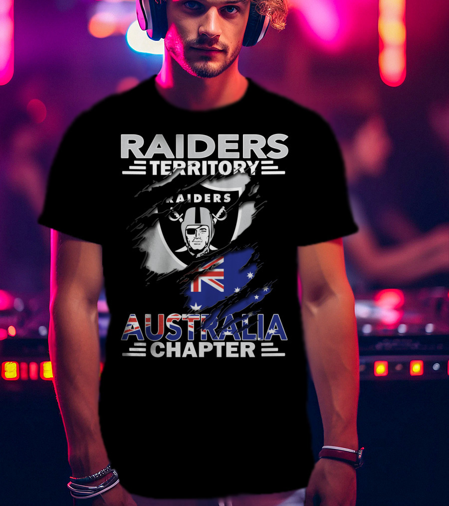 Raiders Territory Australia Chapter Australian Flag And Raiders T-Shirt