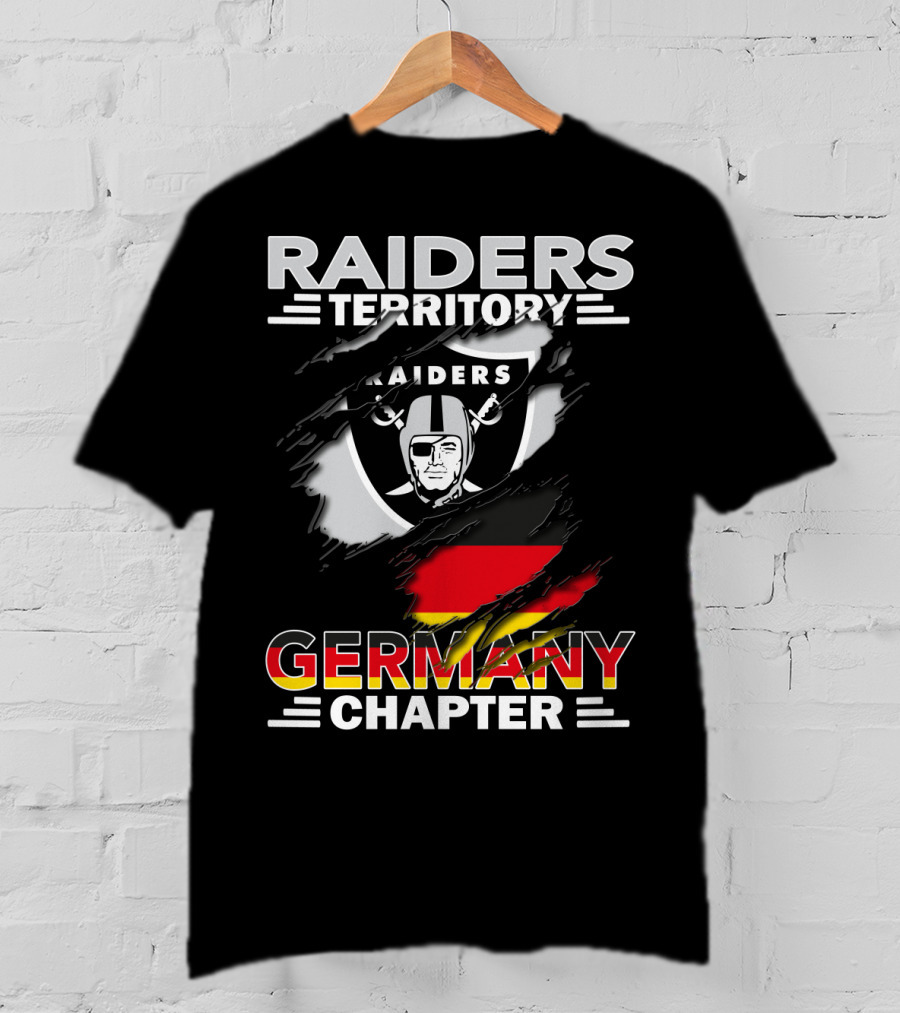 Raiders Territory Germany Chapter Shield With Raiders Logo And National Colors T-Shirt