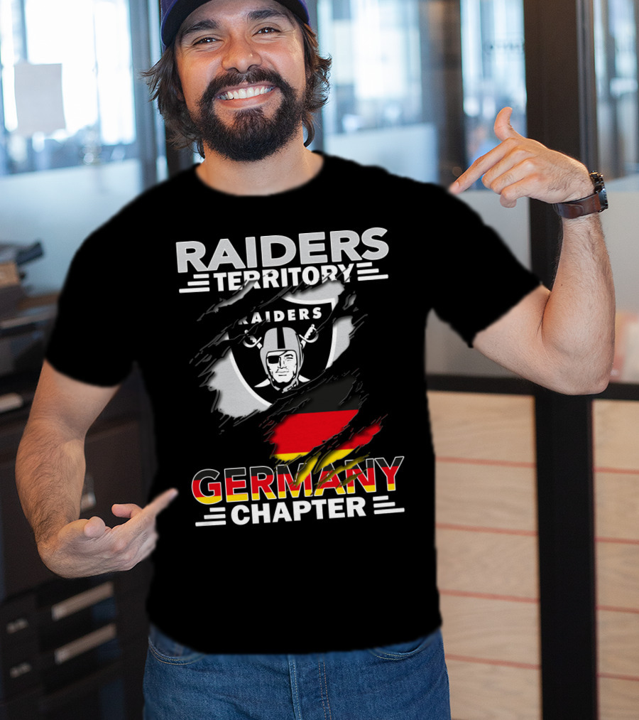 Raiders Territory Germany Chapter Shield With Raiders Logo And National Colors T-Shirt