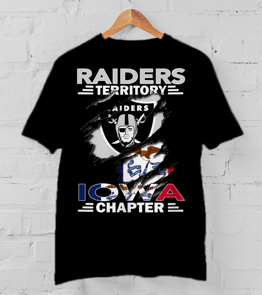 Raiders Territory Iowa Chapter Emblem With State Flag Elements T-Shirt
