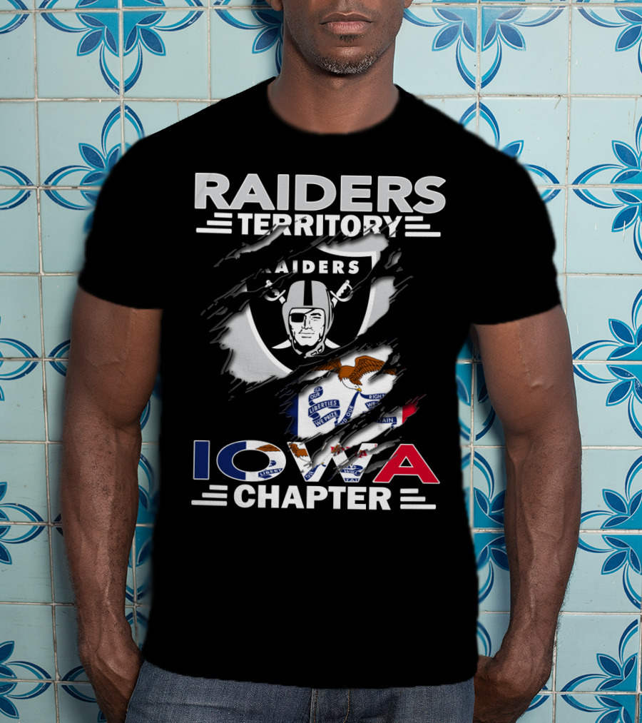Raiders Territory Iowa Chapter Emblem With State Flag Elements T-Shirt