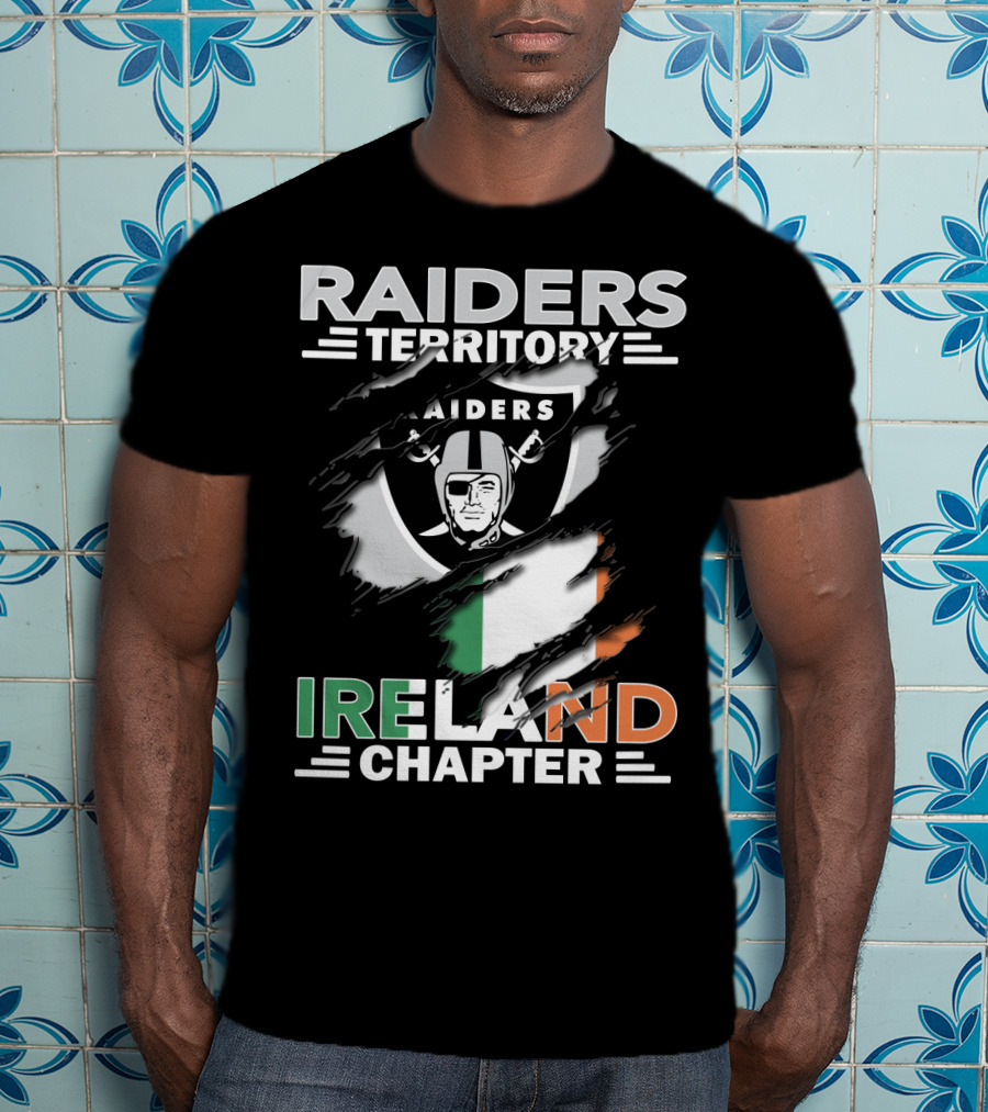 Raiders Territory Ireland Chapter Shield With Irish Flag T-Shirt