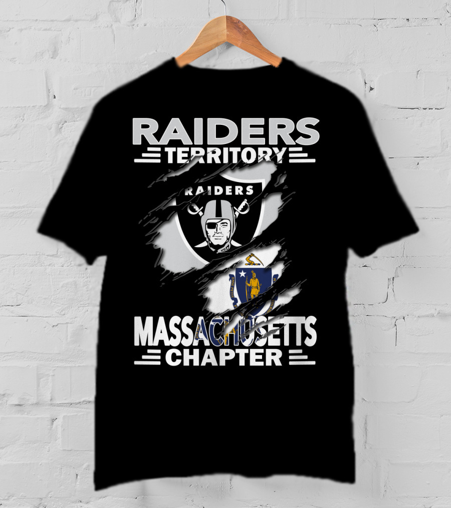 Raiders Territory Massachusetts Chapter Raiders Logo Massachusetts State Emblem T-Shirt