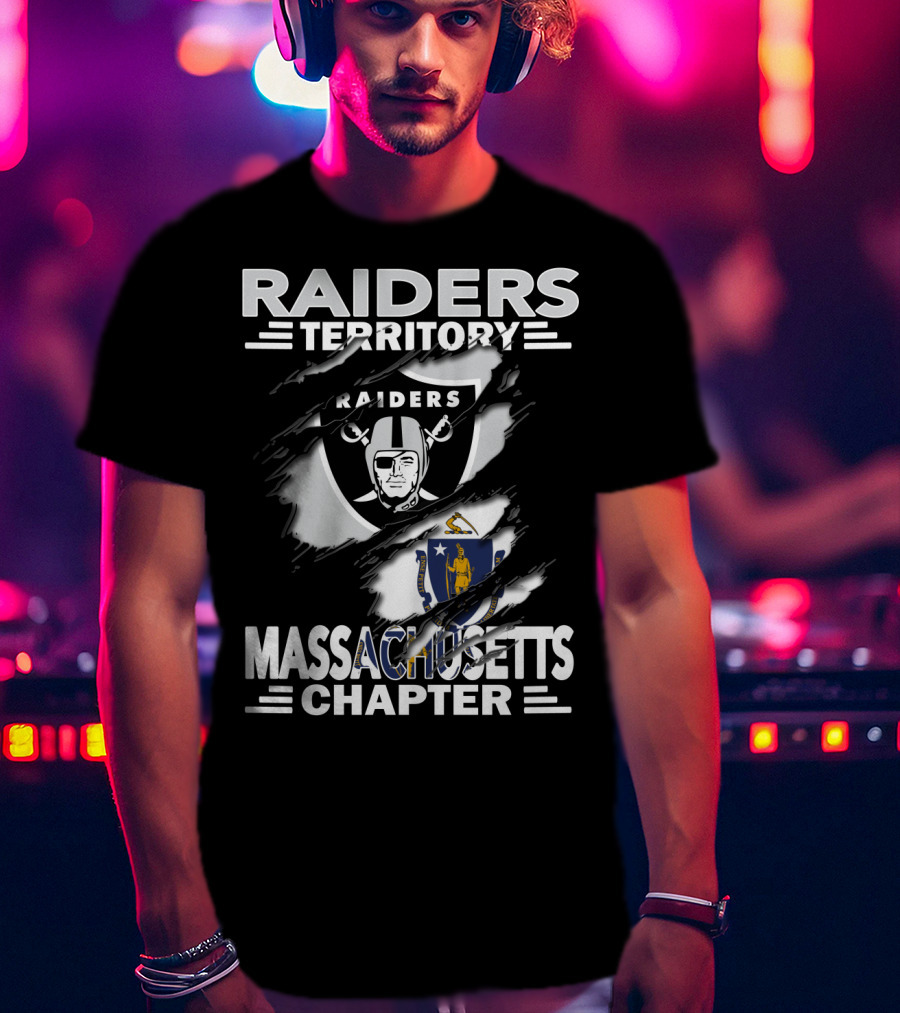 Raiders Territory Massachusetts Chapter Raiders Logo Massachusetts State Emblem T-Shirt