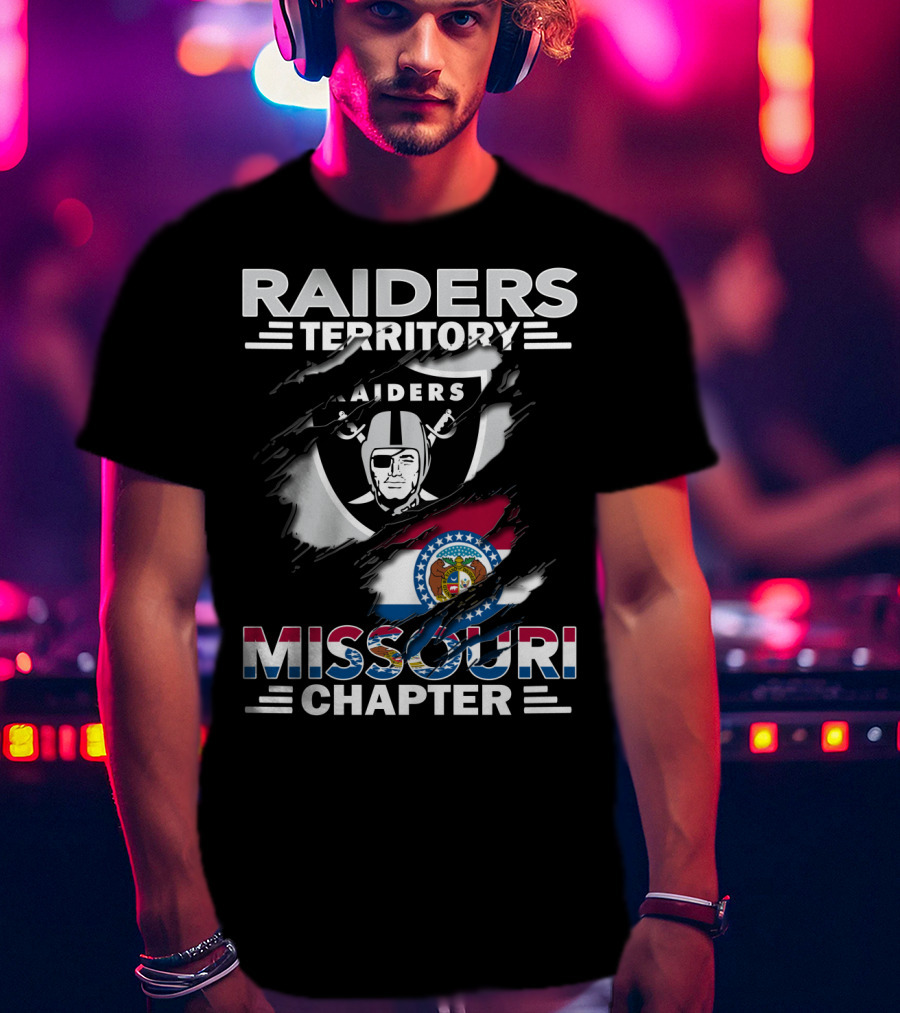 Raiders Territory Missouri Chapter Flag Raiders Logo Missouri State T-Shirt