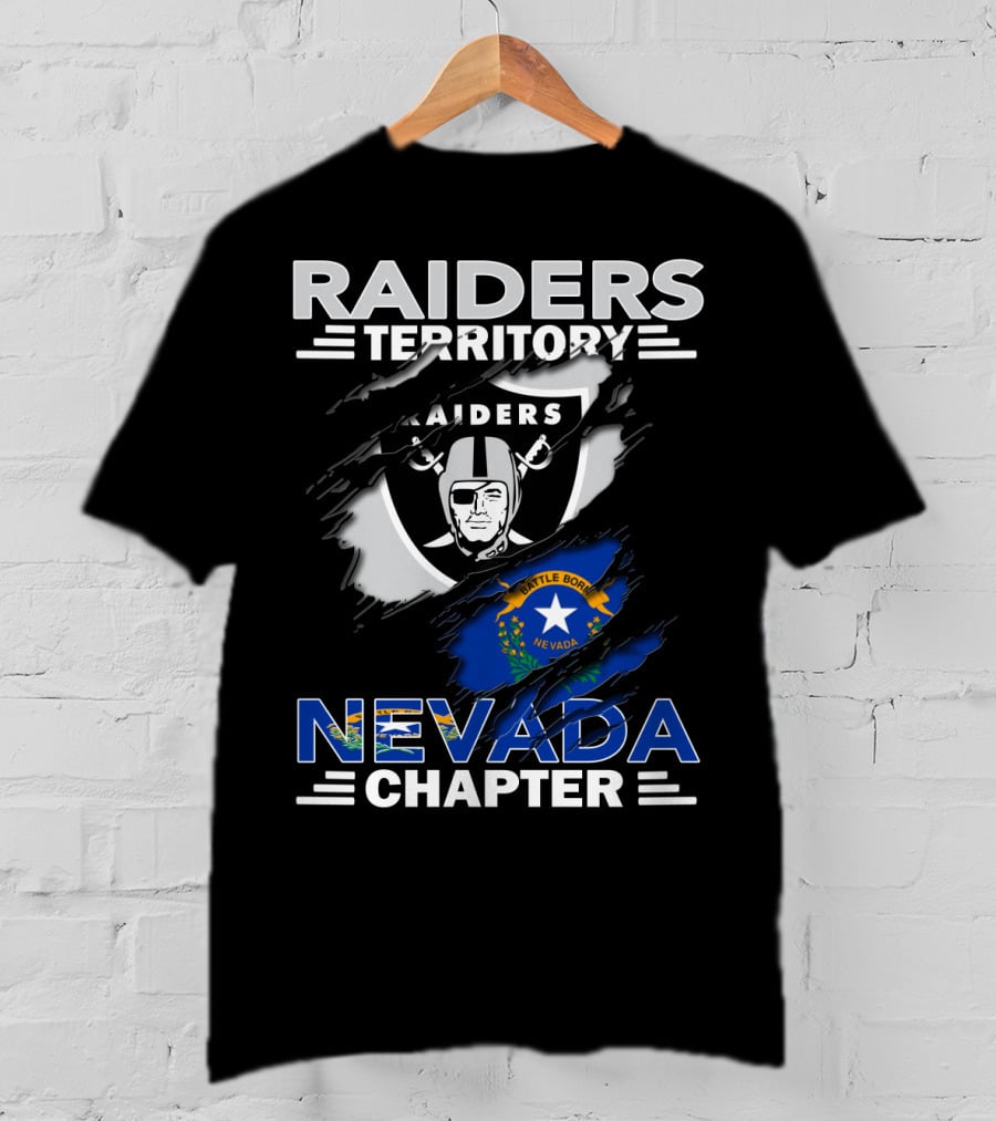 Raiders Territory Nevada Chapter Battle Born Flag Crest T-Shirt
