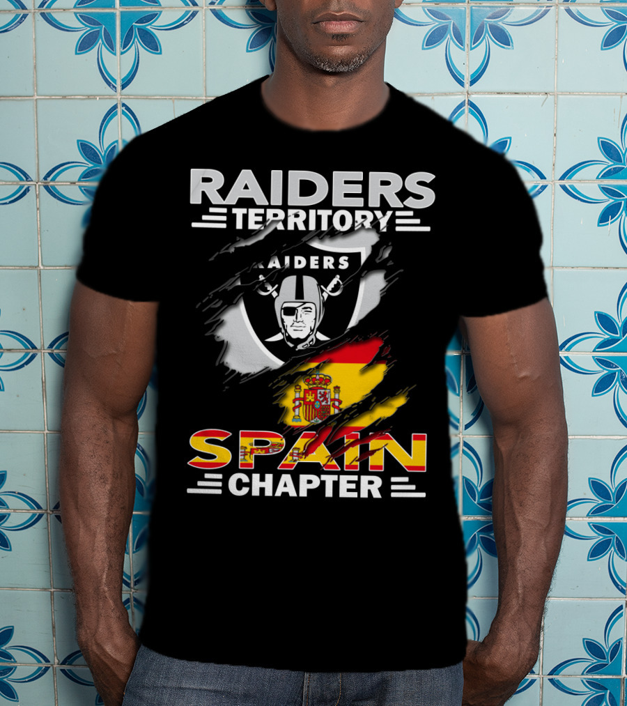 Raiders Territory Spain Chapter Flag And Shield T-Shirt