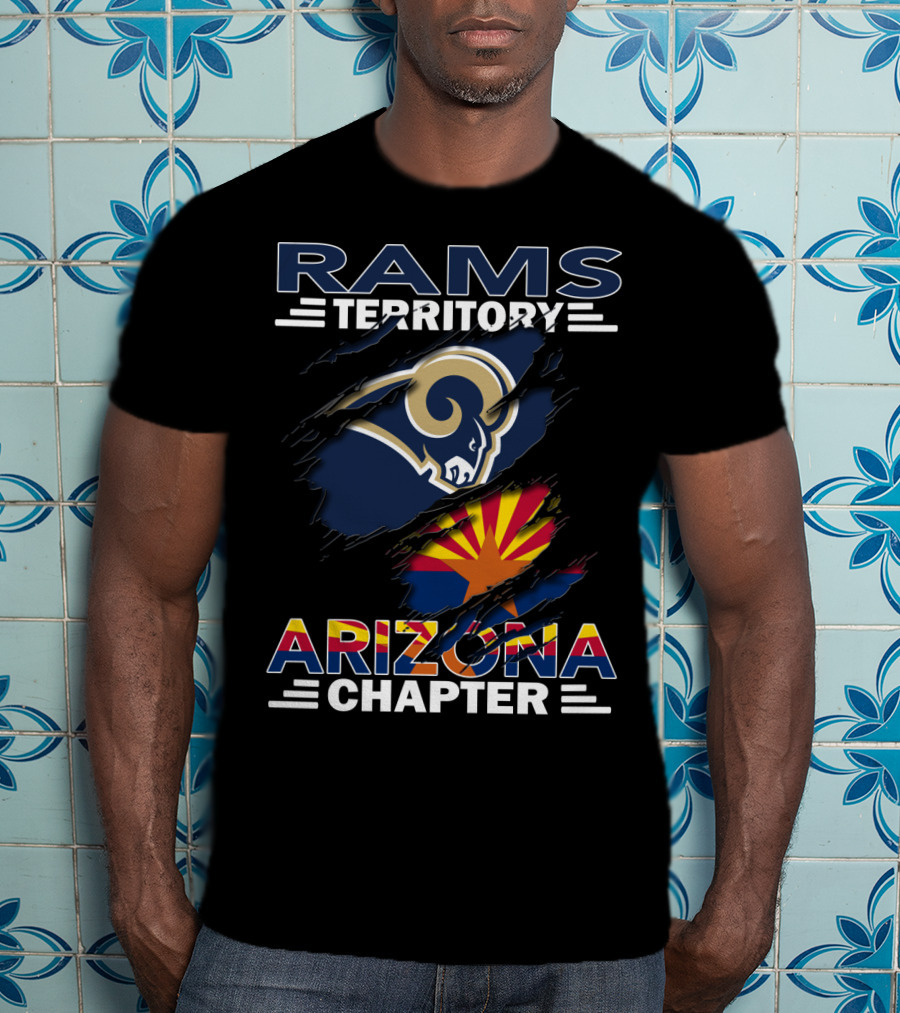 Rams Territory Arizona Chapter Logo With Arizona Flag And Rams T-Shirt