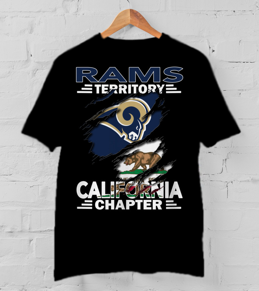 Rams Territory California Chapter Bear Flag Rip T-Shirt
