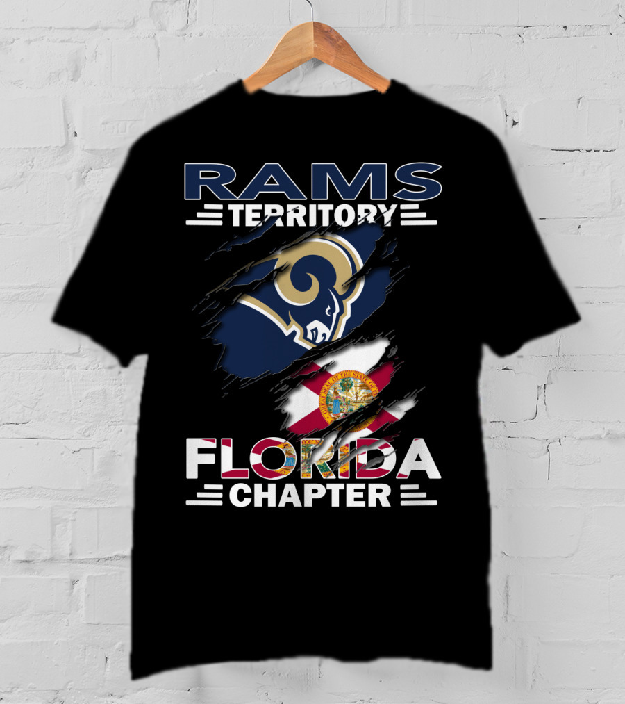Rams Territory Florida Chapter Flag And Team Logo Fusion T-Shirt