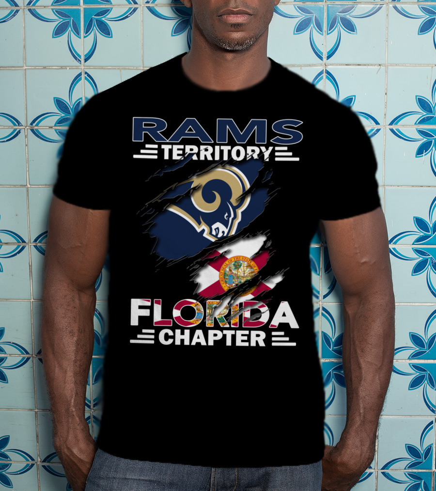 Rams Territory Florida Chapter Flag And Team Logo Fusion T-Shirt