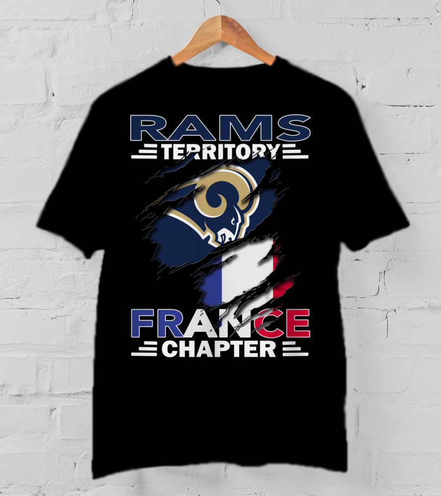 Rams Territory France Chapter French Flag And Ram T-Shirt
