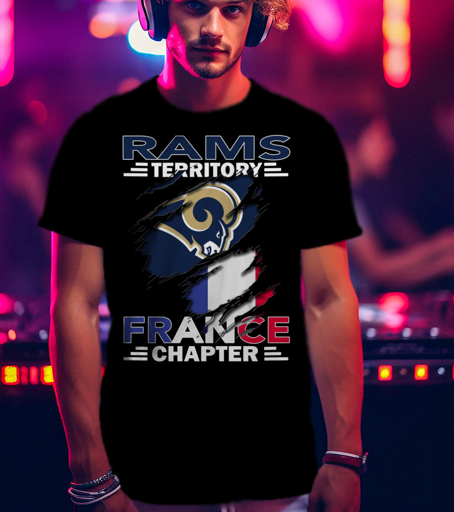 Rams Territory France Chapter French Flag And Ram T-Shirt