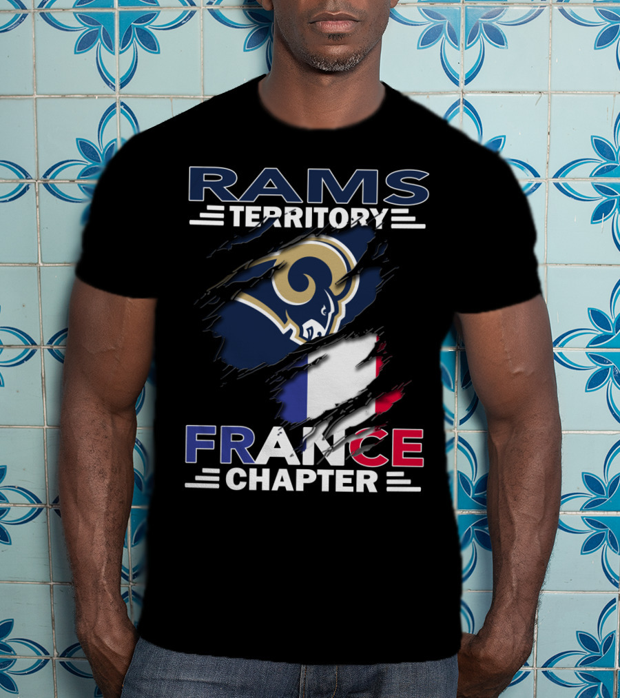 Rams Territory France Chapter French Flag And Ram T-Shirt
