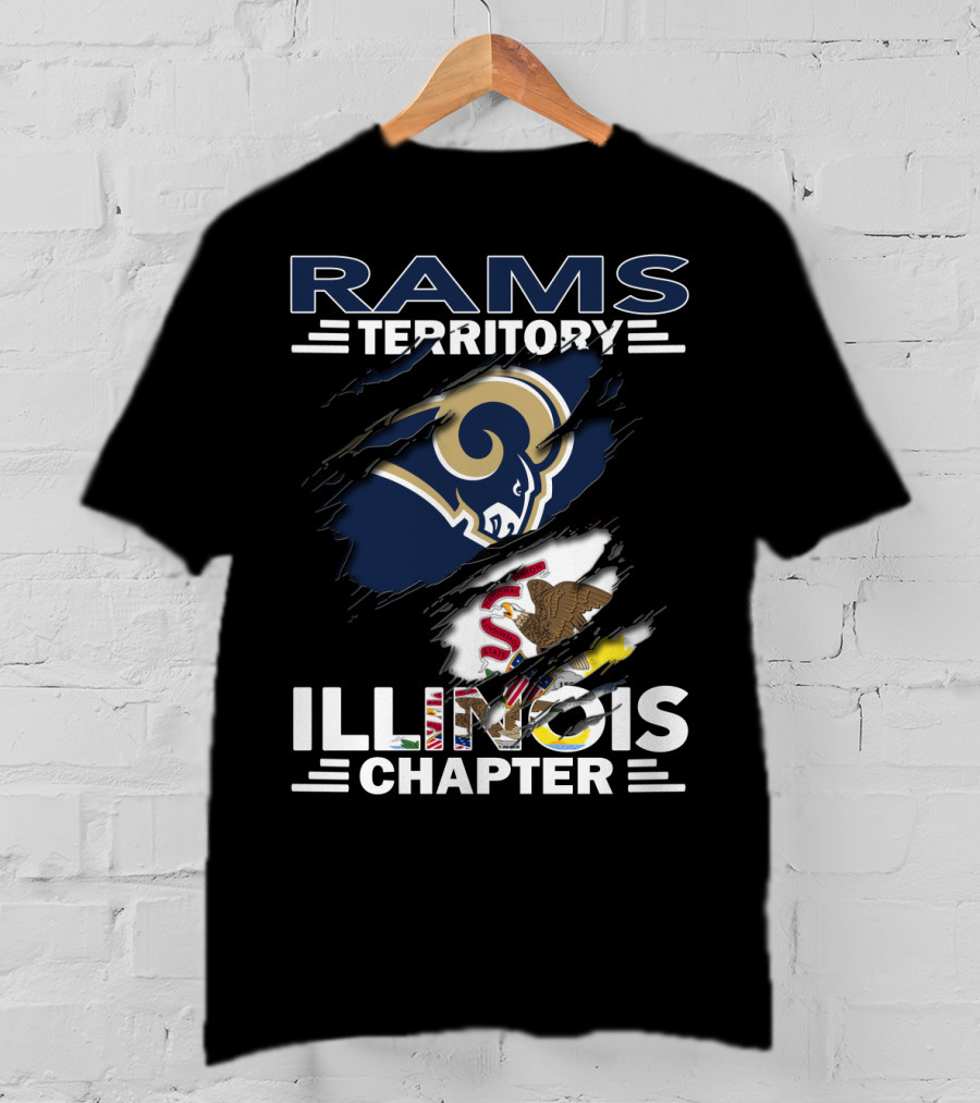 Rams Territory Illinois Chapter NFL Logo And State Pride Emblem T-Shirt