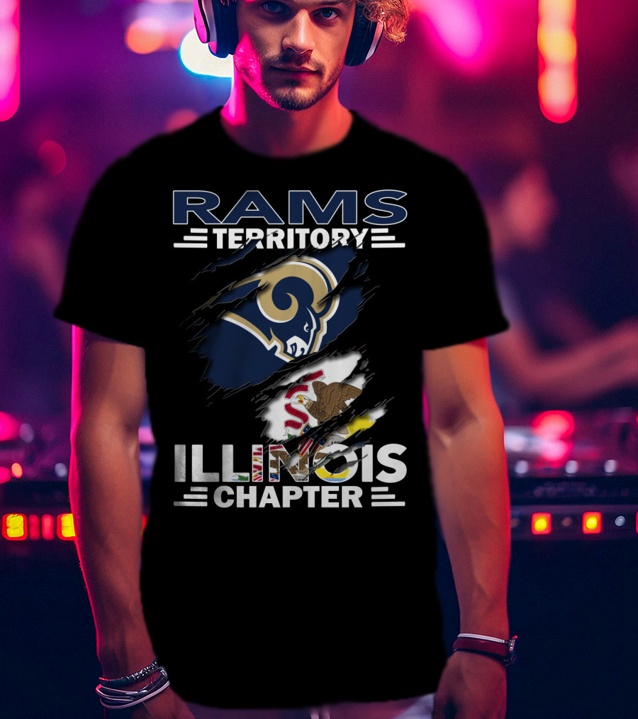 Rams Territory Illinois Chapter NFL Logo And State Pride Emblem T-Shirt
