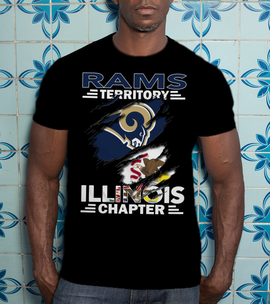Rams Territory Illinois Chapter NFL Logo And State Pride Emblem T-Shirt