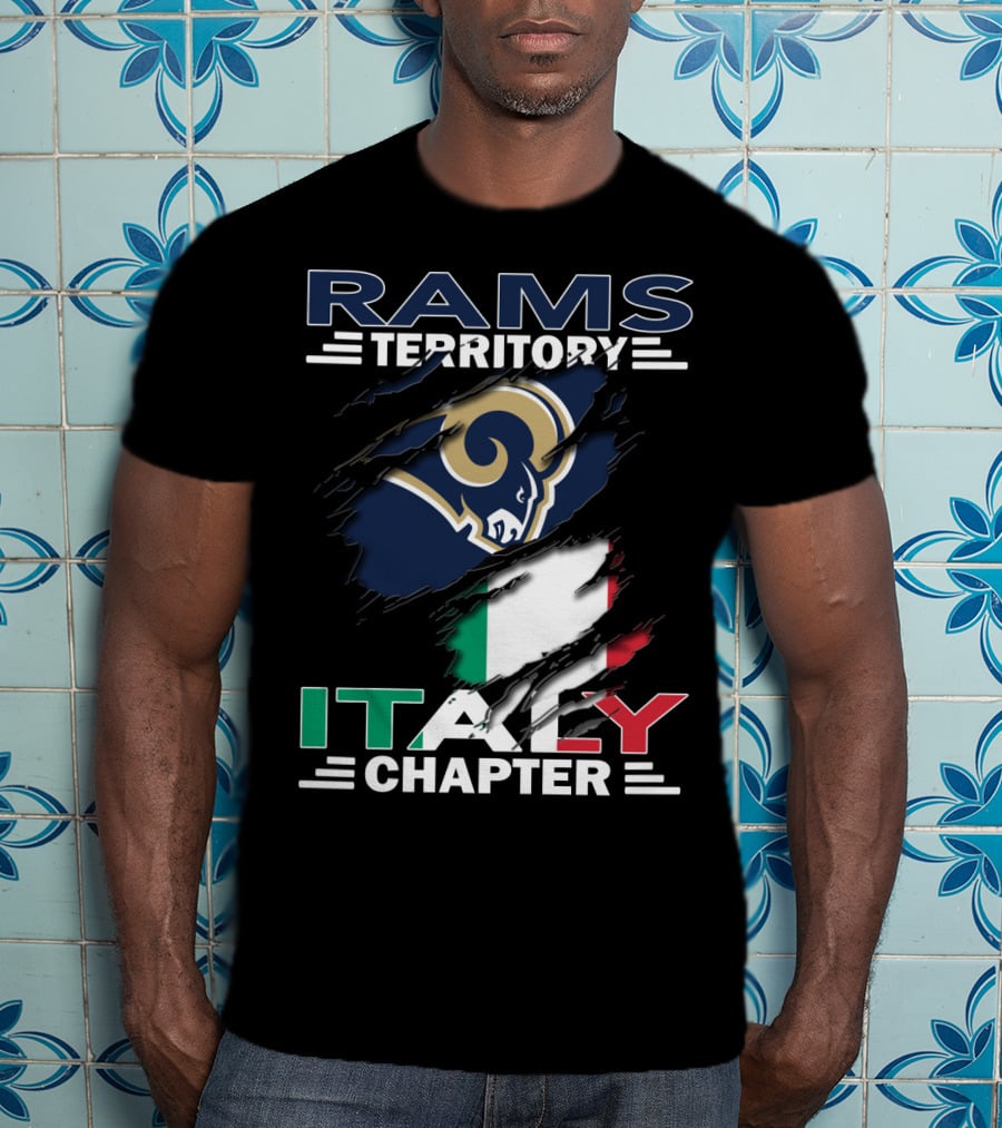 Rams Territory Italy Chapter NFL Team Italia Flag T-Shirt