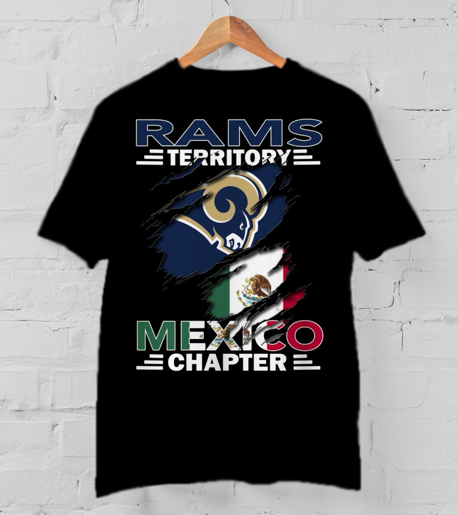 Rams Territory Mexico Chapter Flag With Rams Logo Combination T-Shirt