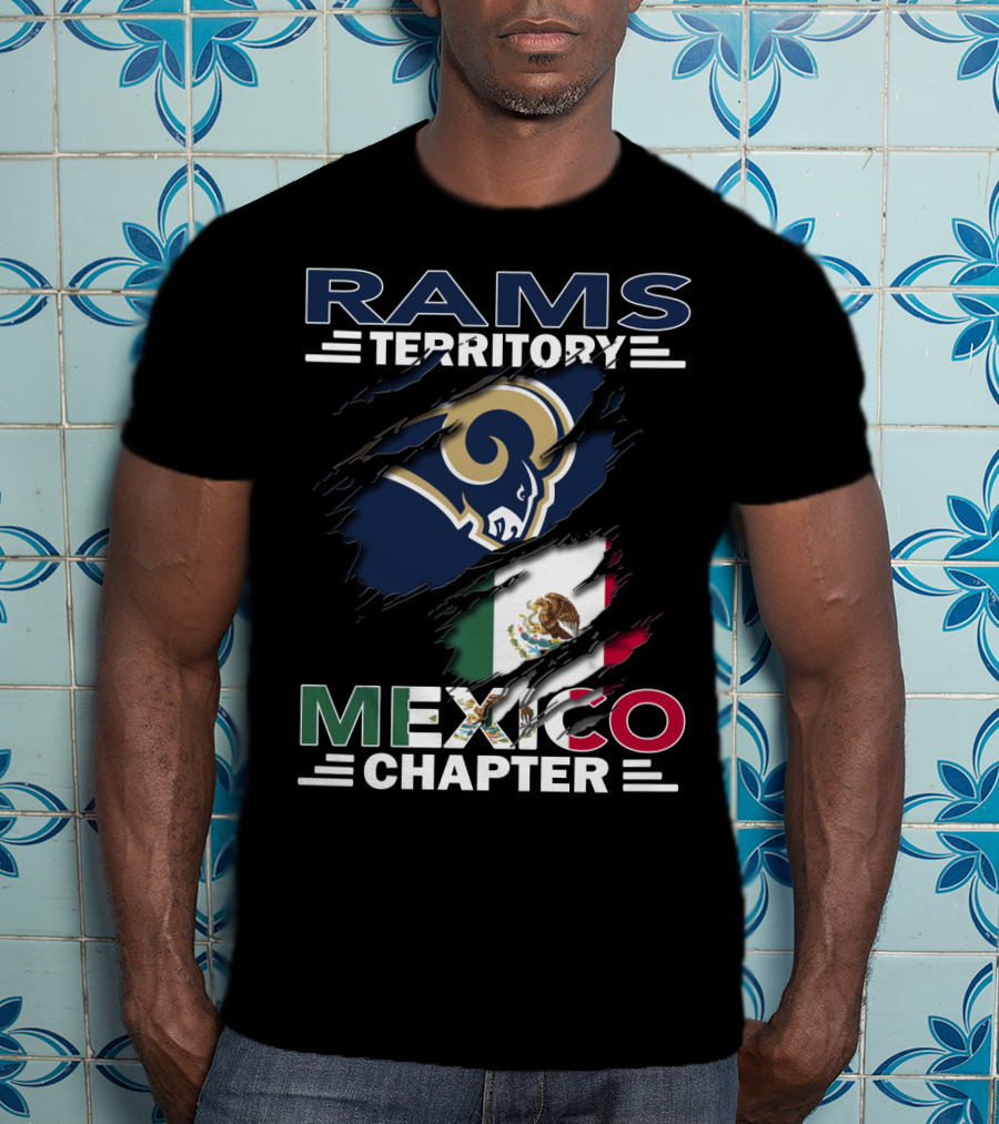 Rams Territory Mexico Chapter Flag With Rams Logo Combination T-Shirt