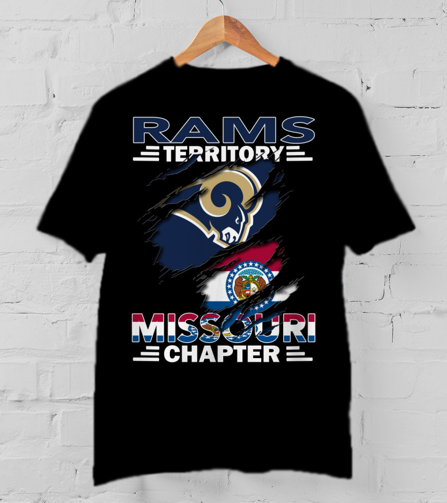 Rams Territory Missouri Chapter Ram Mascot And State Flag T-Shirt