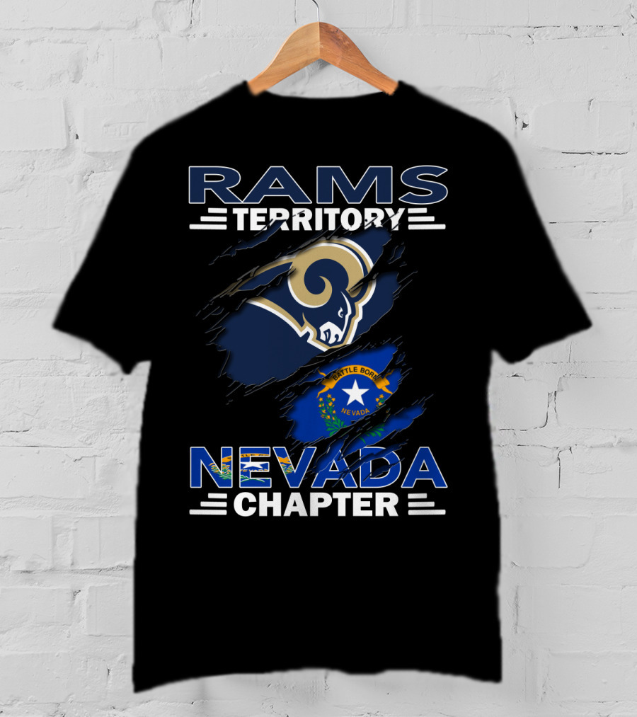 Rams Territory Nevada Chapter Battle Born Flag Integration T-Shirt